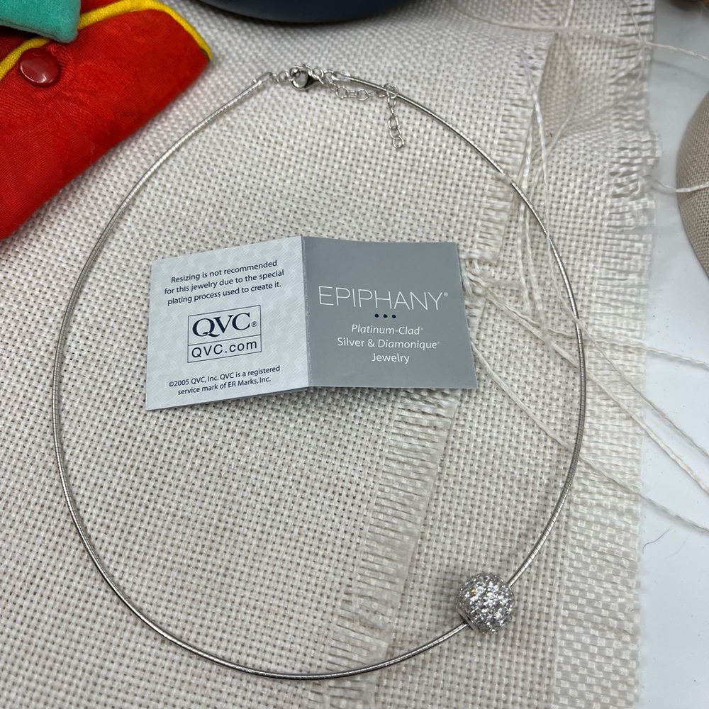 925 Sterling Silver QVC Epiphany Diamonique Pavé Bead Necklace - Picture 16 of 16